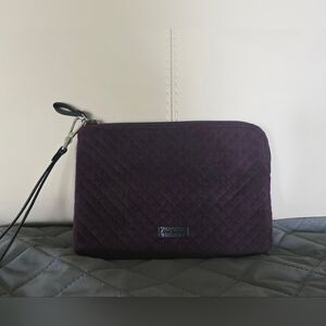 Vera Bradley Quilted Wristlet Clutch in Deep Plum